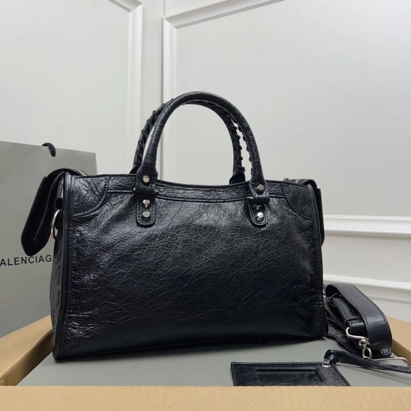Reliable Balenciaga   Gold City Cracked Lambskin Bag with Silver Tassels 78359