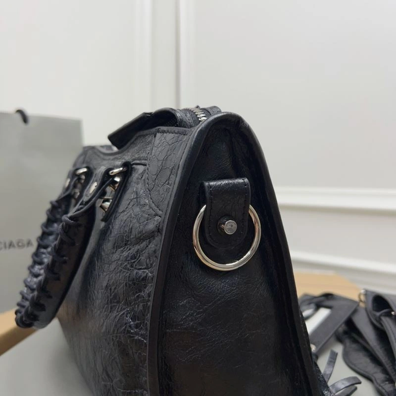 Reliable Balenciaga   Gold City Cracked Lambskin Bag with Silver Tassels 78359