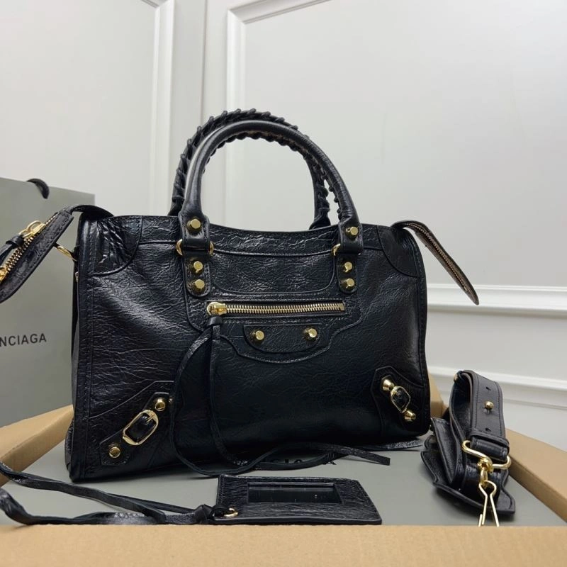 Balenciaga   Gold City S D.Pink Cracked Leather Bag - Italian Luxury Bold 78336
