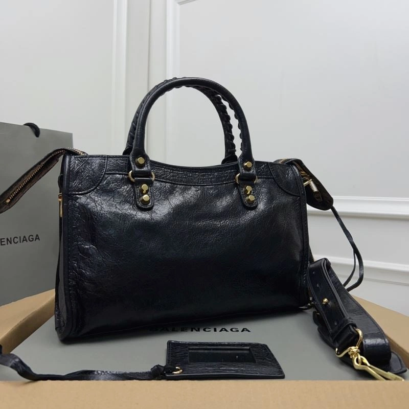 Balenciaga   Gold City S D.Pink Cracked Leather Bag - Italian Luxury Bold 78336