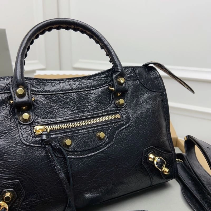 Balenciaga   Gold City S D.Pink Cracked Leather Bag - Italian Luxury Bold 78336