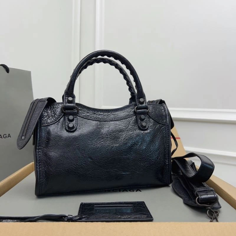 Timeless Balenciaga   Gold Mini City Cracked Lambskin Crossbody Bag 78350