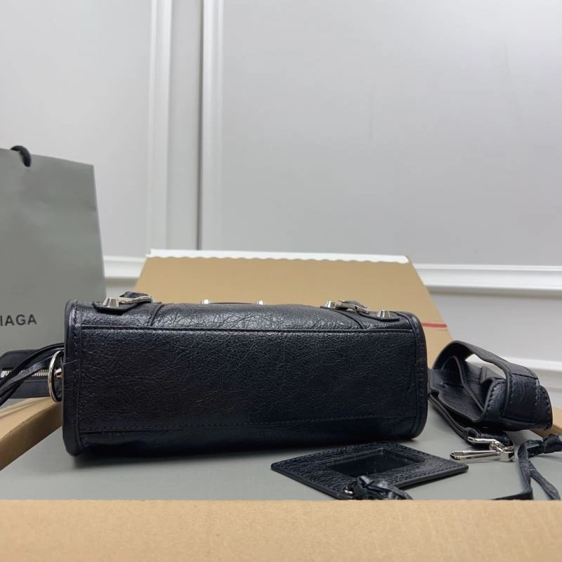 Balenciaga   Gold Mini City Cracked Lambskin Crossbody Bag Thermal 78337
