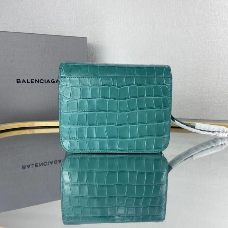 Balenciaga  Lake Water Blue Crocodile Pattern Crossbody Bag Reliable 78325