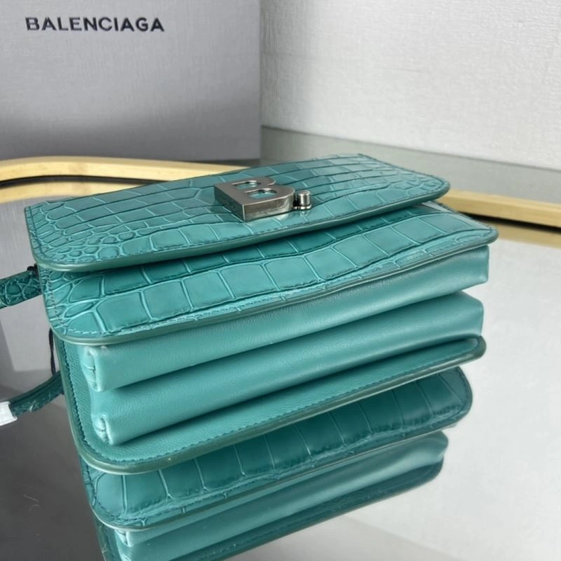 Balenciaga  Lake Water Blue Crocodile Pattern Crossbody Bag Reliable 78325