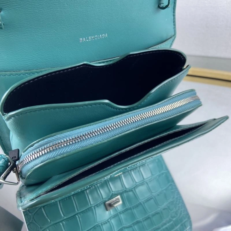 Balenciaga  Lake Water Blue Crocodile Pattern Crossbody Bag Reliable 78325