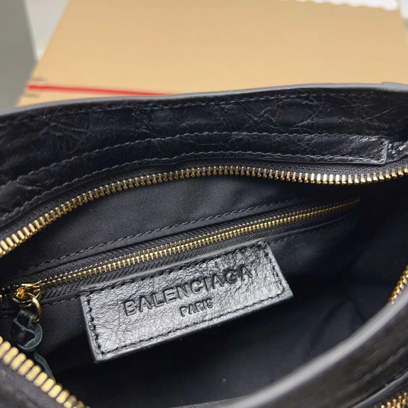 Balenciaga  Luxury Cracked Lambskin Mini City Bag with Gold Studs Thermal 78358