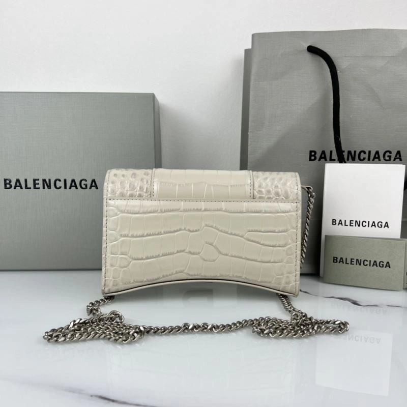 Balenciaga 19cm Hourglass Chain Crossbody Bag with B-Shaped Pull Tab Neat 78643