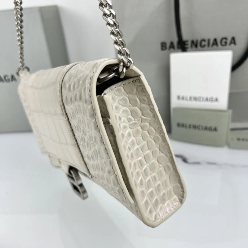 Balenciaga 19cm Hourglass Chain Crossbody Bag with B-Shaped Pull Tab Neat 78643