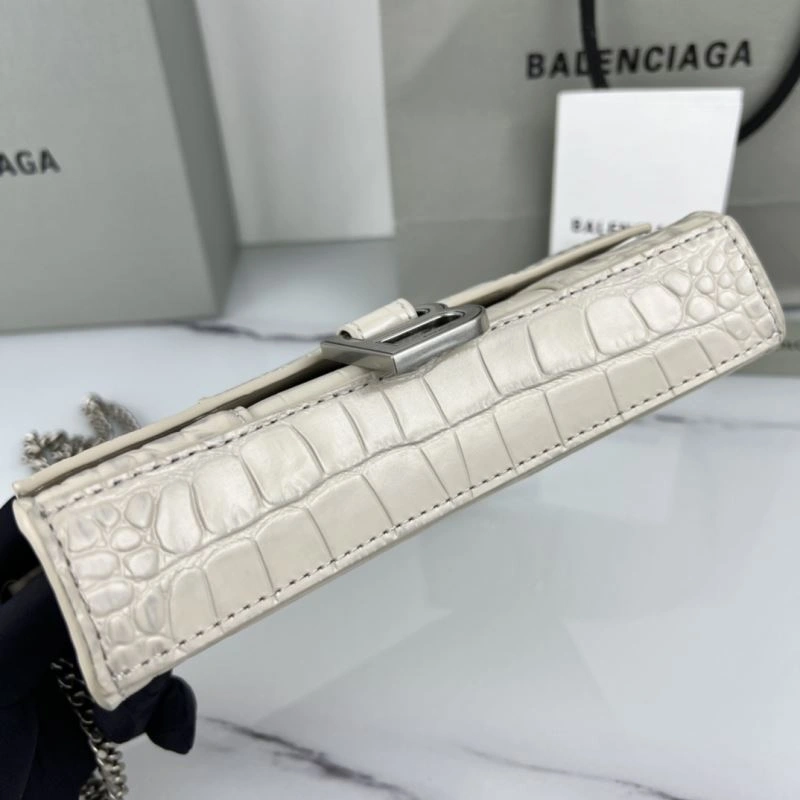 Balenciaga 19cm Hourglass Chain Crossbody Bag with B-Shaped Pull Tab Neat 78643