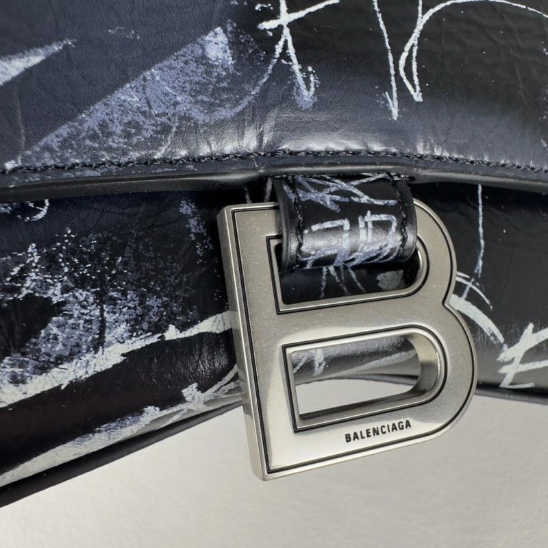 MultiPurpose Balenciaga 2023 Balenciaga Hourglass Crocodile-Patterned Bag -  S 78628