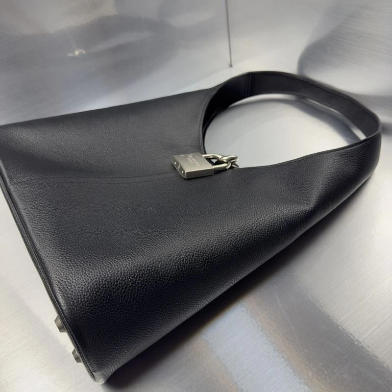 Balenciaga 2024 Large Locker Hobo Bag with Silver Lock Detail SmartChoice 75262