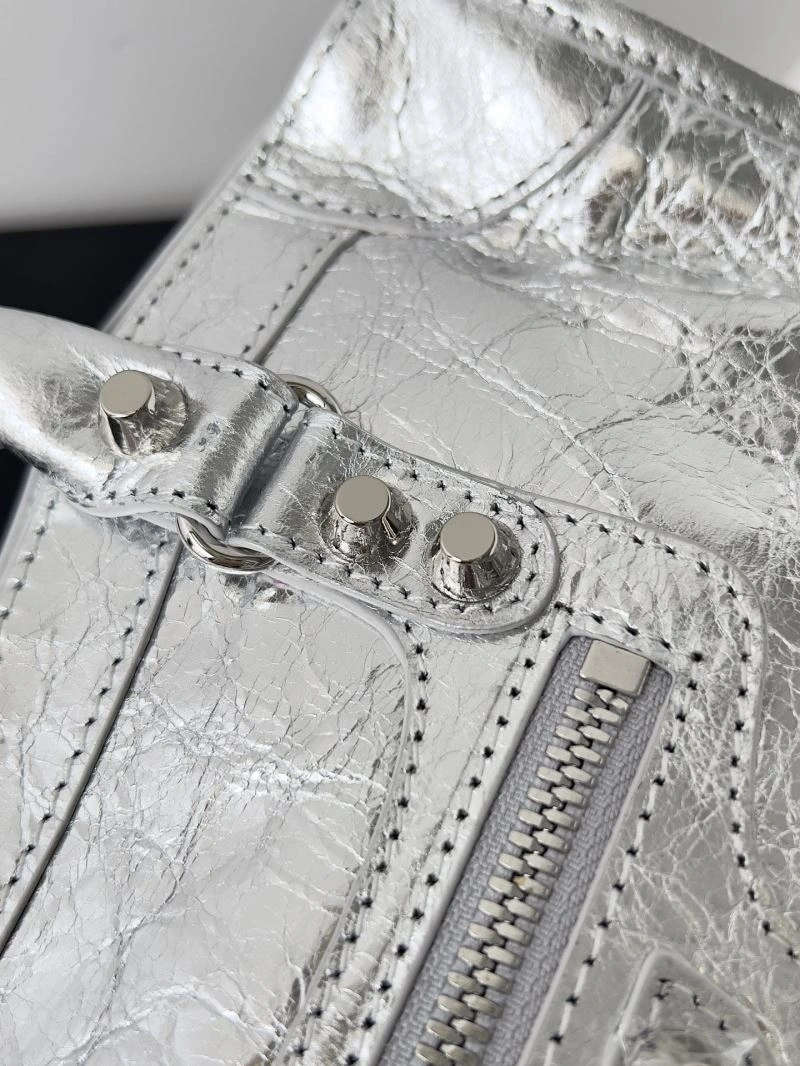 Refined Balenciaga 2024 Le City S Mini Motorcycle Handbag in White 70126