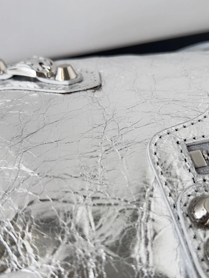 Refined Balenciaga 2024 Le City S Mini Motorcycle Handbag in White 70126