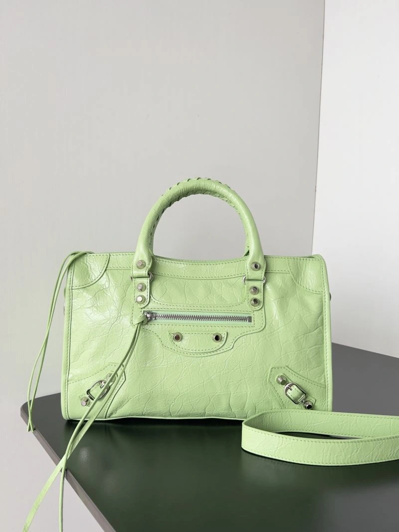 Balenciaga 2024 Le City S  Studded Handbag in Green Reliable 70070