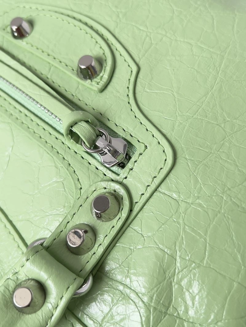 Balenciaga 2024 Le City S  Studded Handbag in Green Reliable 70070