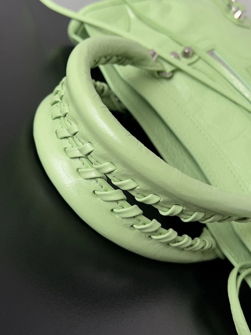 Balenciaga 2024 Le City S  Studded Handbag in Green Reliable 70070