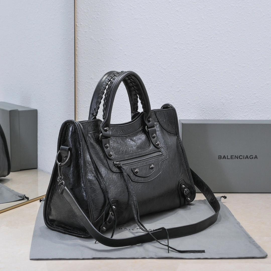 Balenciaga 2024 Lie City Leather Motorcycle Bag TravelReady 61079