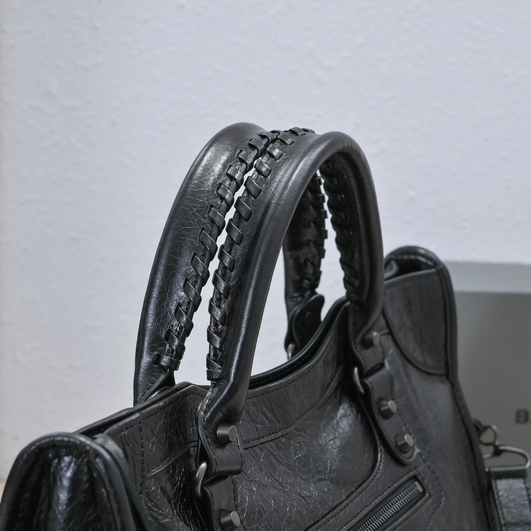 Balenciaga 2024 Lie City Leather Motorcycle Bag TravelReady 61079