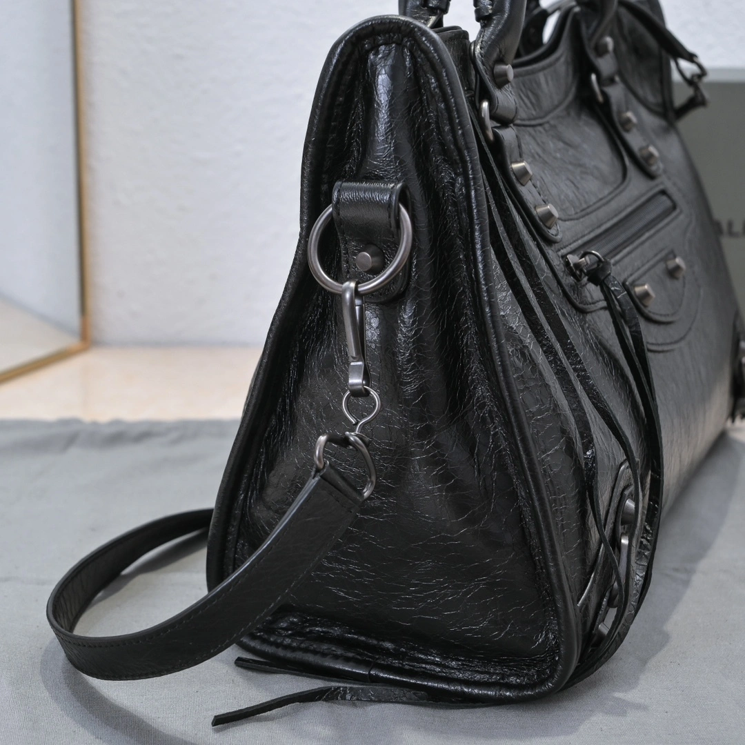 Balenciaga 2024 Lie City Leather Motorcycle Bag TravelReady 61079