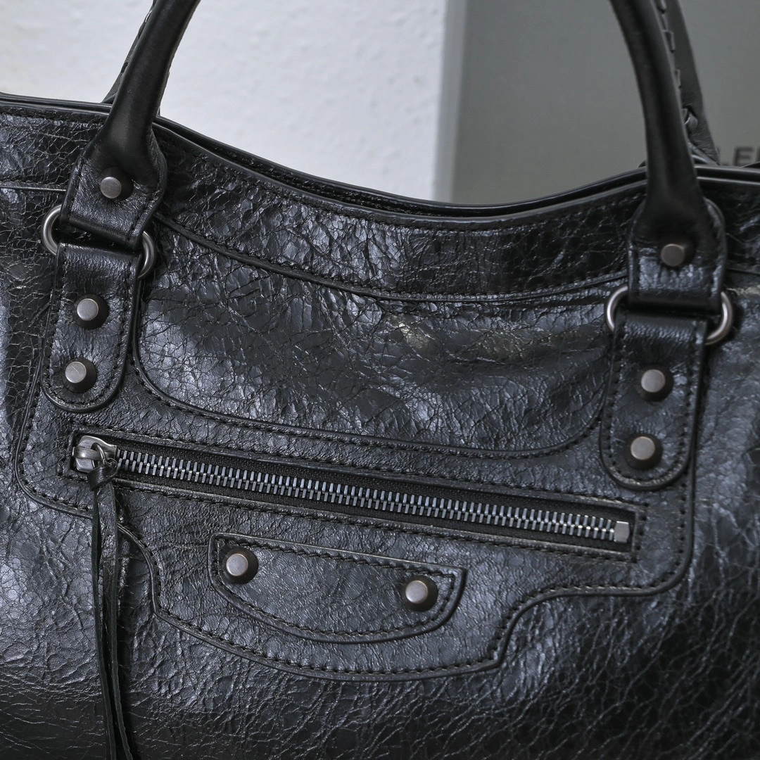 Balenciaga 2024 Lie City Leather Motorcycle Bag TravelReady 61079