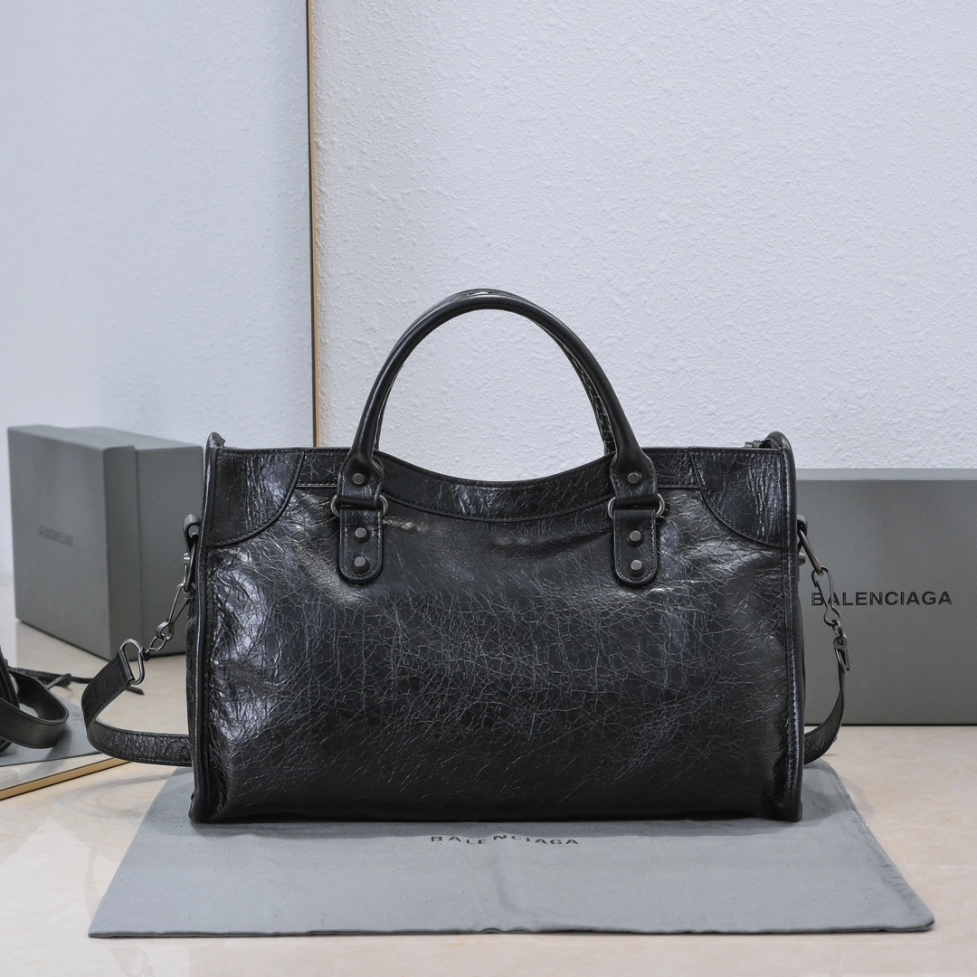 Balenciaga 2024 Lie City Leather Motorcycle Bag TravelReady 61079