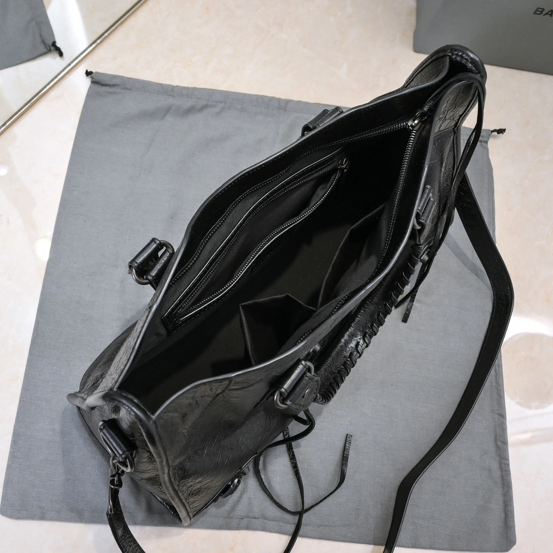 Balenciaga 2024 Lie City Leather Motorcycle Bag TravelReady 61079
