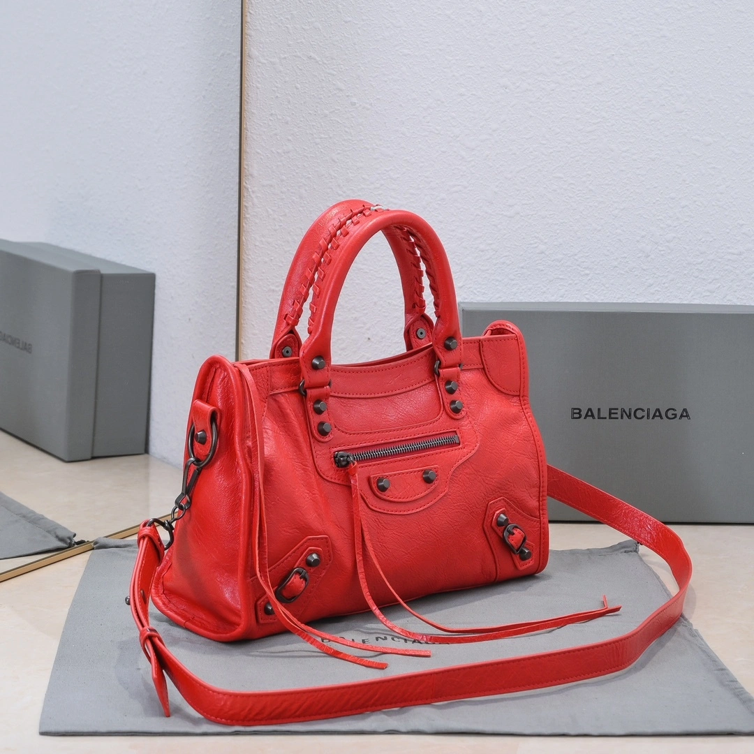 SmartChoice Balenciaga 2024 Lie City Retro Motorcycle Bag - Medium Size 61088