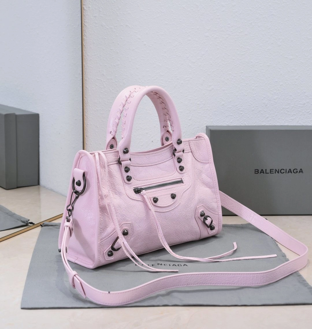 Practical Balenciaga 2024 Lie City Studded Motorcycle Bag 61054