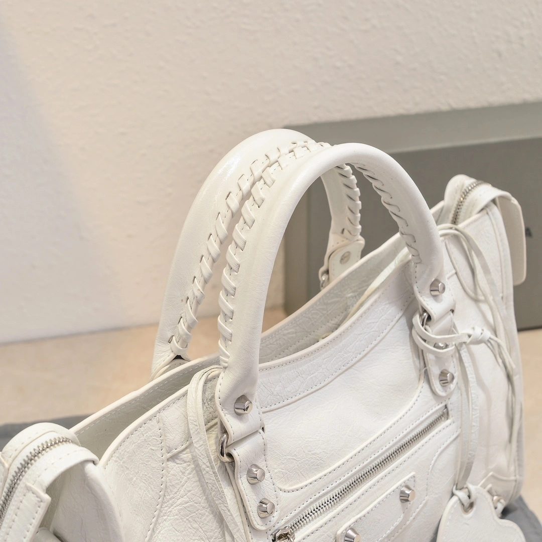 Modern Balenciaga 2024 Lie City Studded Motorcycle Bag 61039
