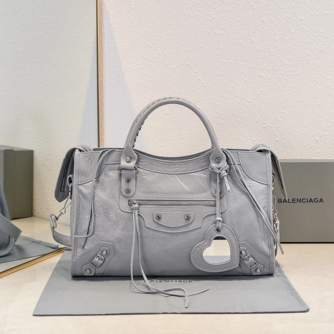 Lightweight Balenciaga 2024 Lie City Studded Motorcycle Bag 61032