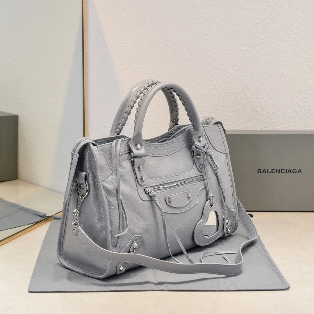Lightweight Balenciaga 2024 Lie City Studded Motorcycle Bag 61032