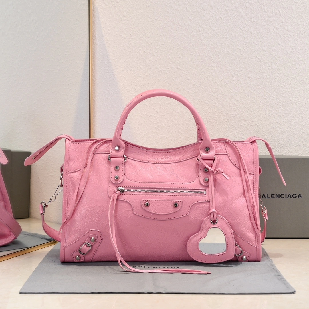 Stretchable Balenciaga 2024 Lie City Studded Motorcycle Bag 61026