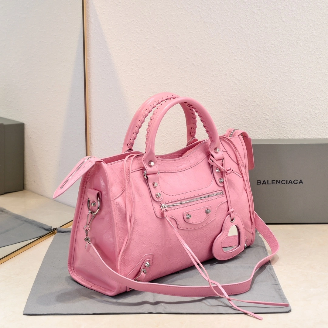 Stretchable Balenciaga 2024 Lie City Studded Motorcycle Bag 61026