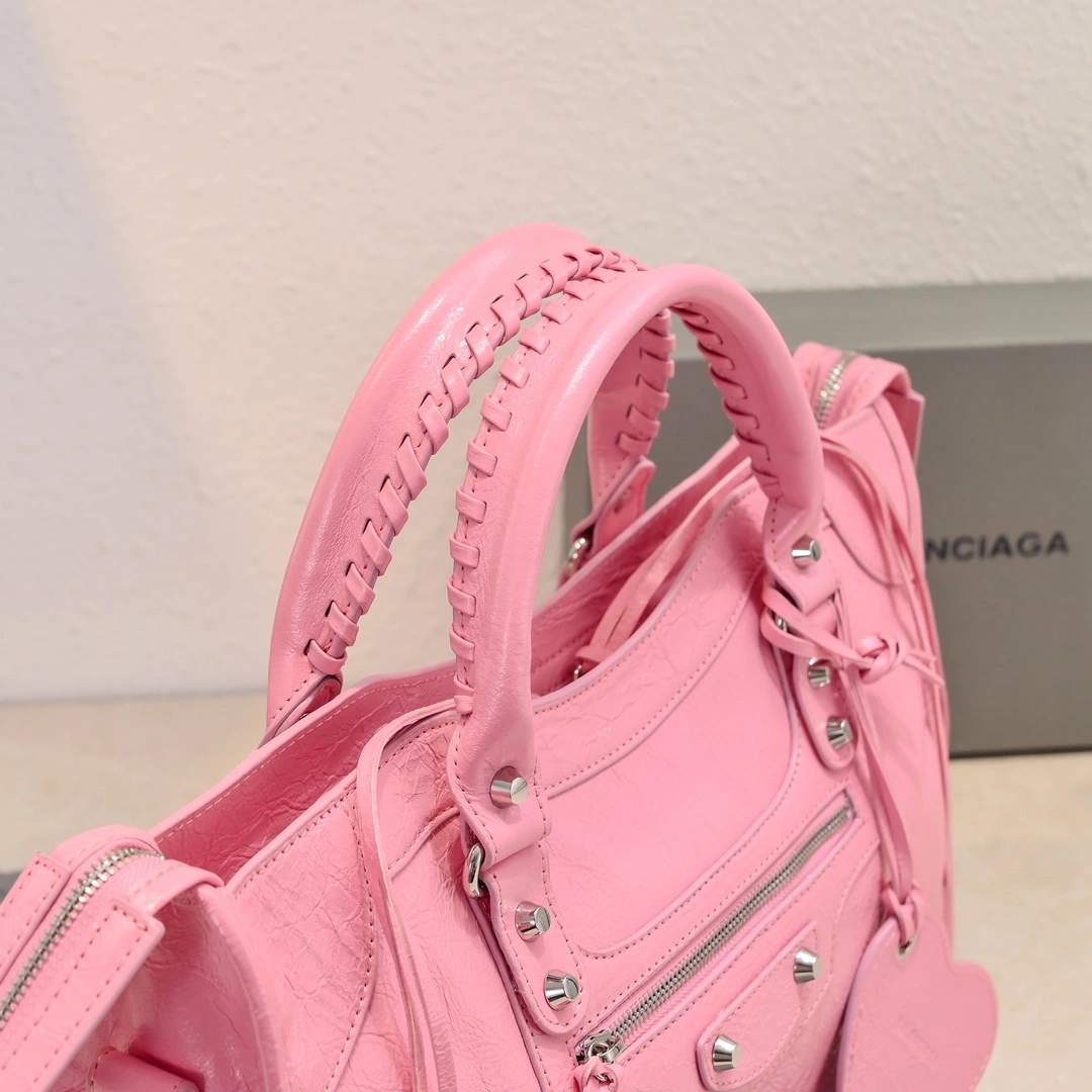 Stretchable Balenciaga 2024 Lie City Studded Motorcycle Bag 61026