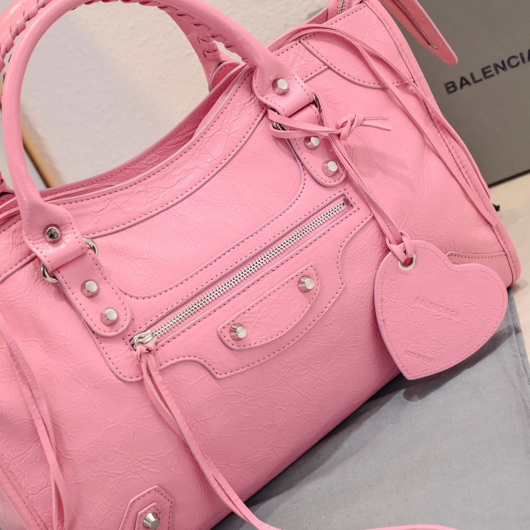 Stretchable Balenciaga 2024 Lie City Studded Motorcycle Bag 61026