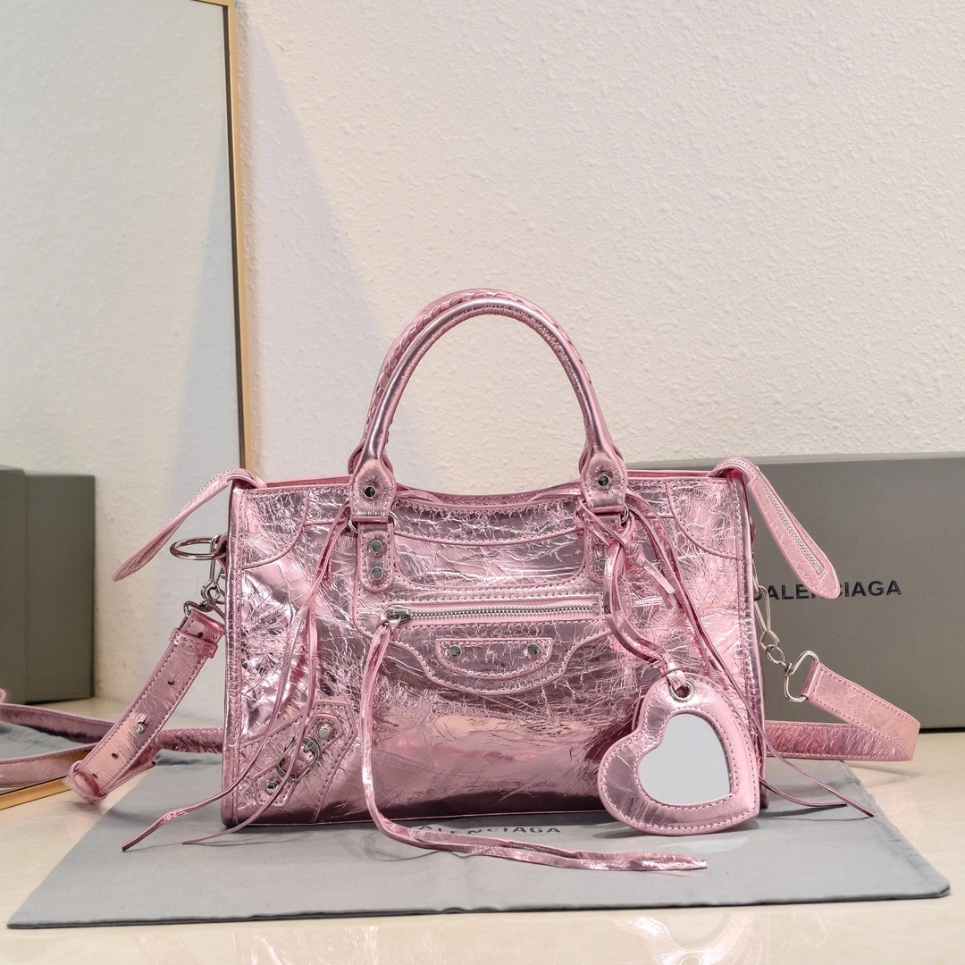 EyeCatching Balenciaga 2024 Lie City Studded Motorcycle Bag 61085