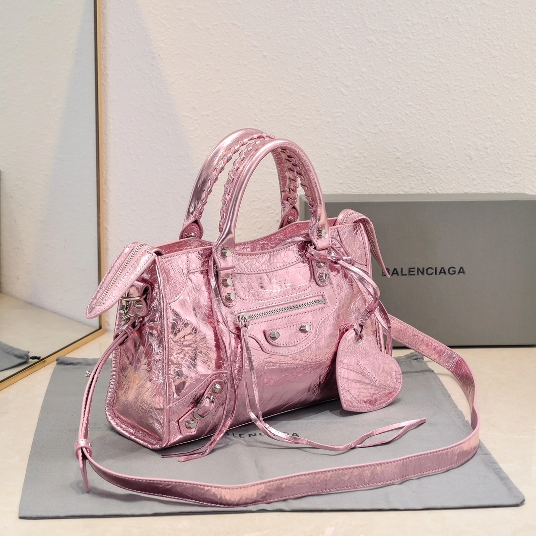 EyeCatching Balenciaga 2024 Lie City Studded Motorcycle Bag 61085
