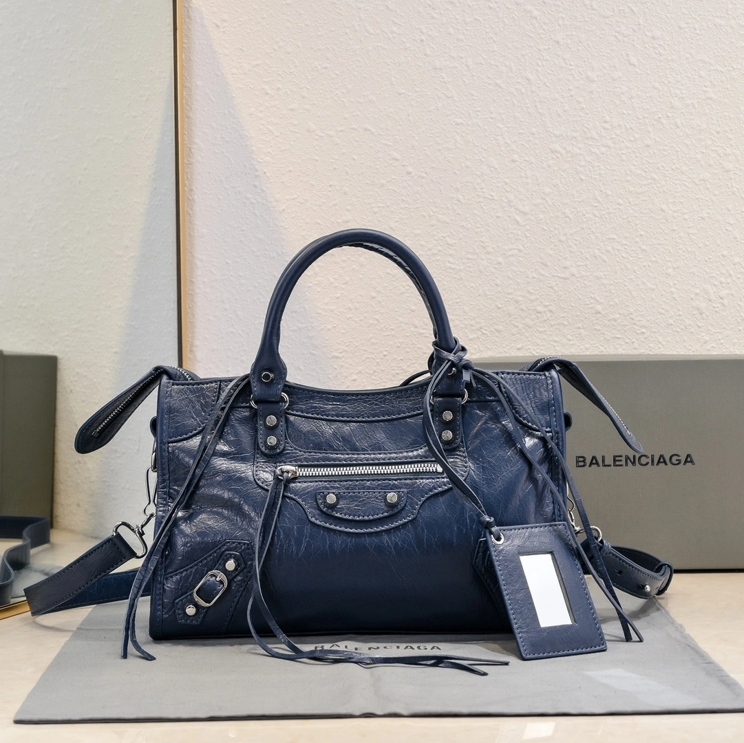 Balenciaga 2024 Lie City Studded Motorcycle Bag Breathable 61014