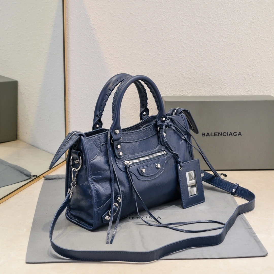Balenciaga 2024 Lie City Studded Motorcycle Bag Breathable 61014