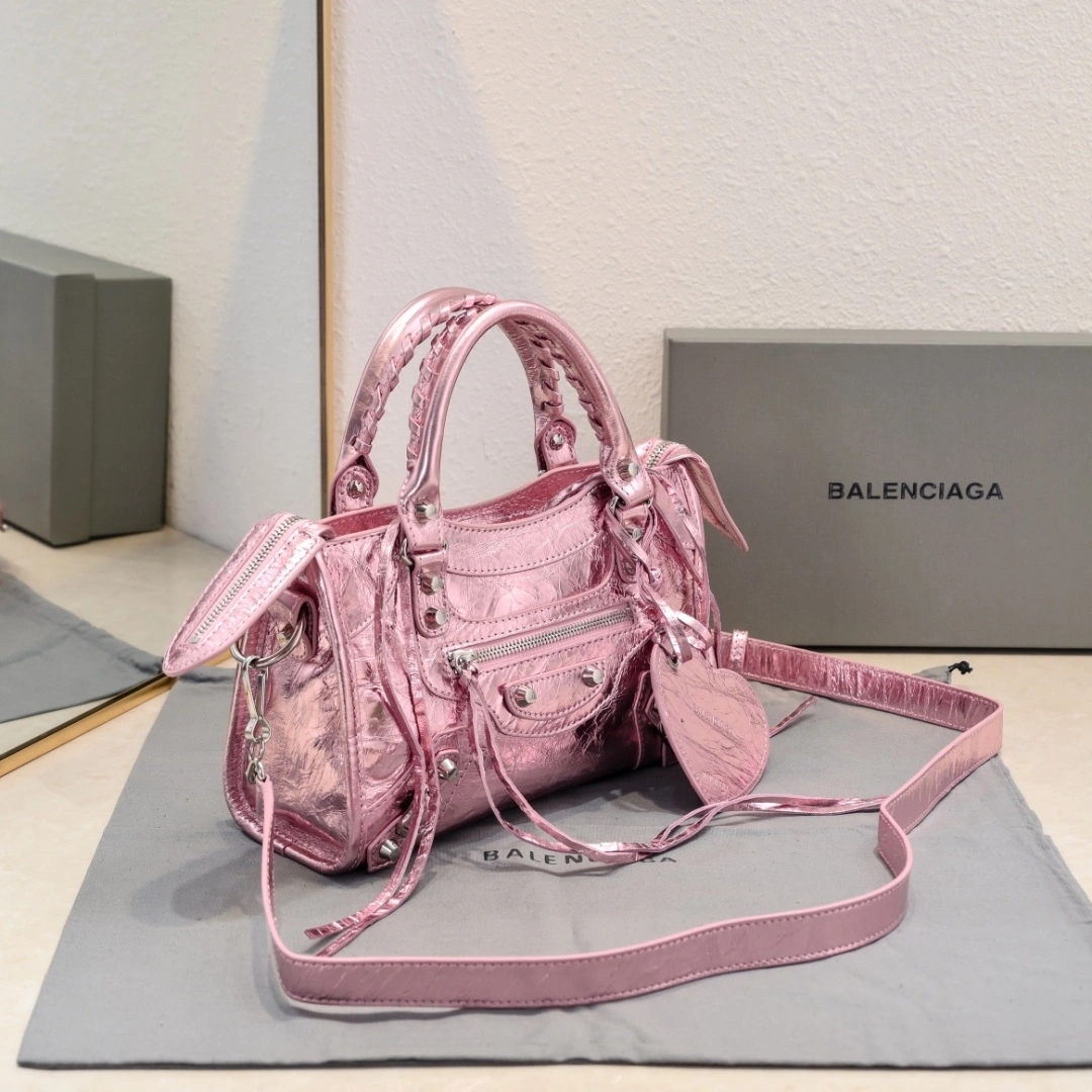 Trendsetting Balenciaga 2024 Lie City Studded Motorcycle Bag 61044