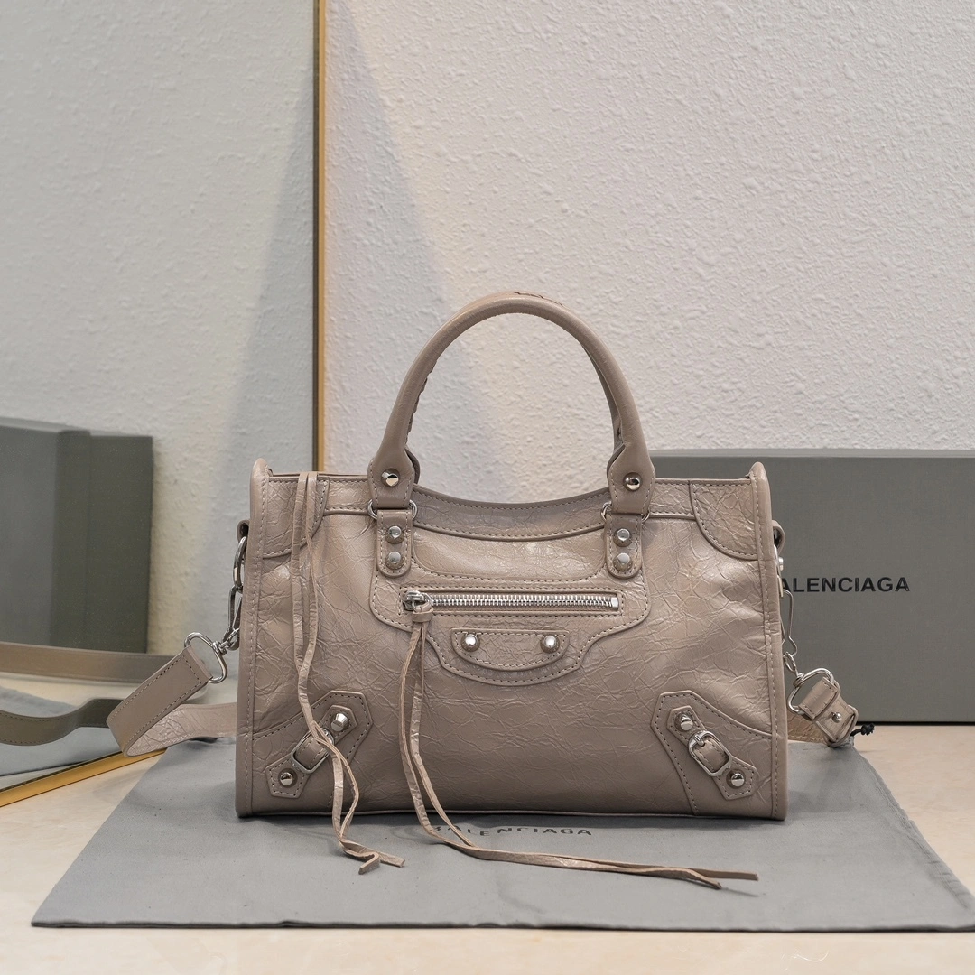 Fashionable Balenciaga 2024 Lie City Studded Motorcycle Bag 61012