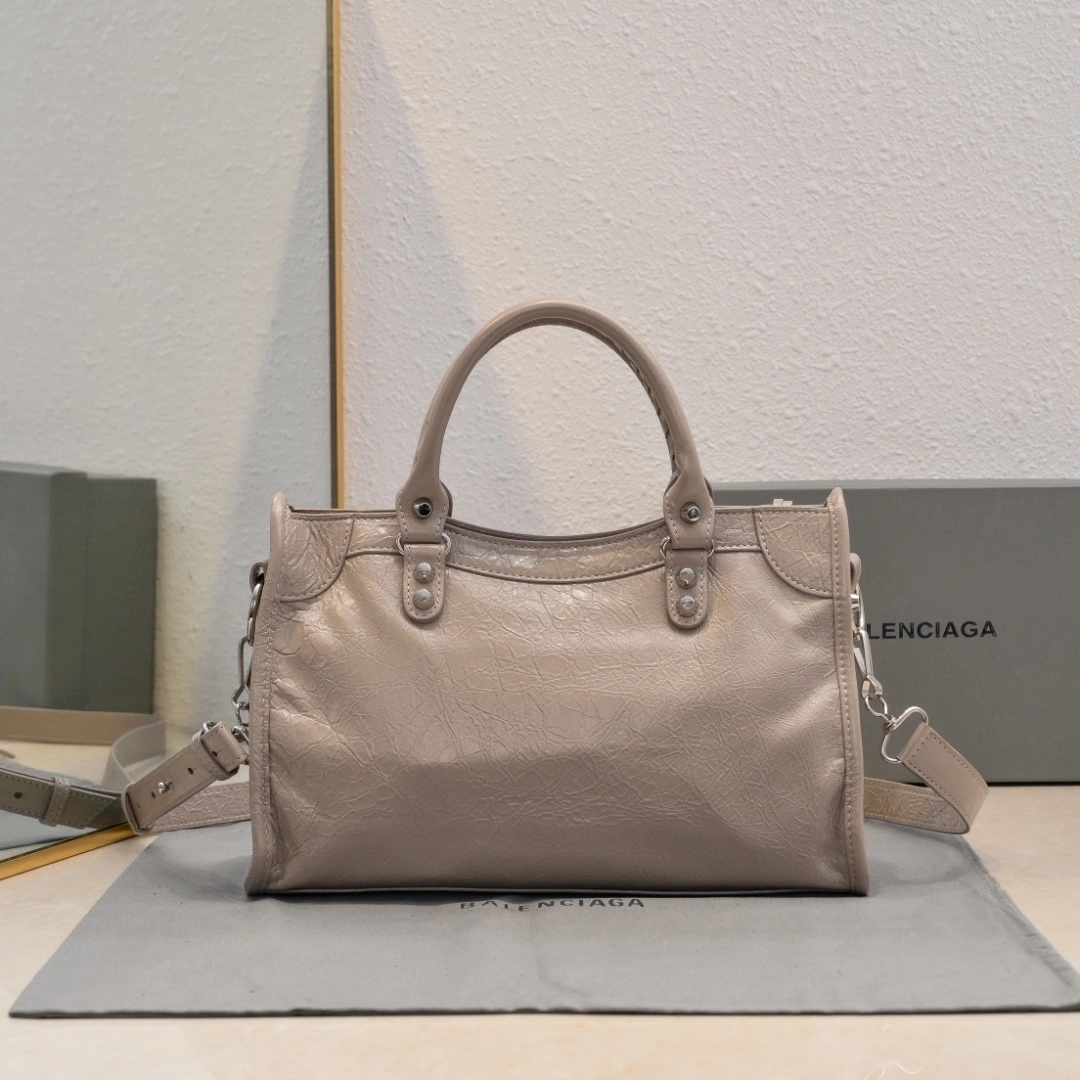 Fashionable Balenciaga 2024 Lie City Studded Motorcycle Bag 61012