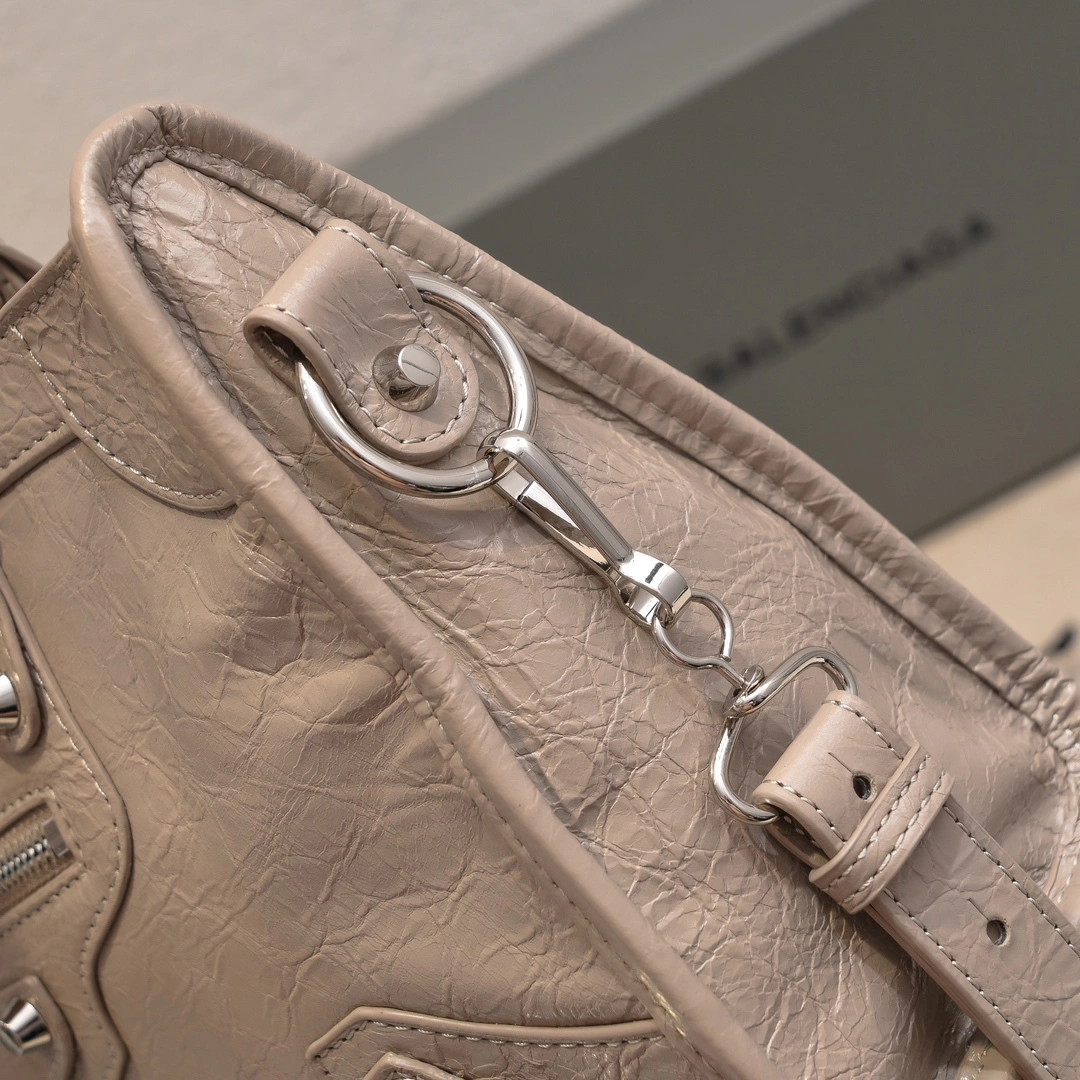 Fashionable Balenciaga 2024 Lie City Studded Motorcycle Bag 61012