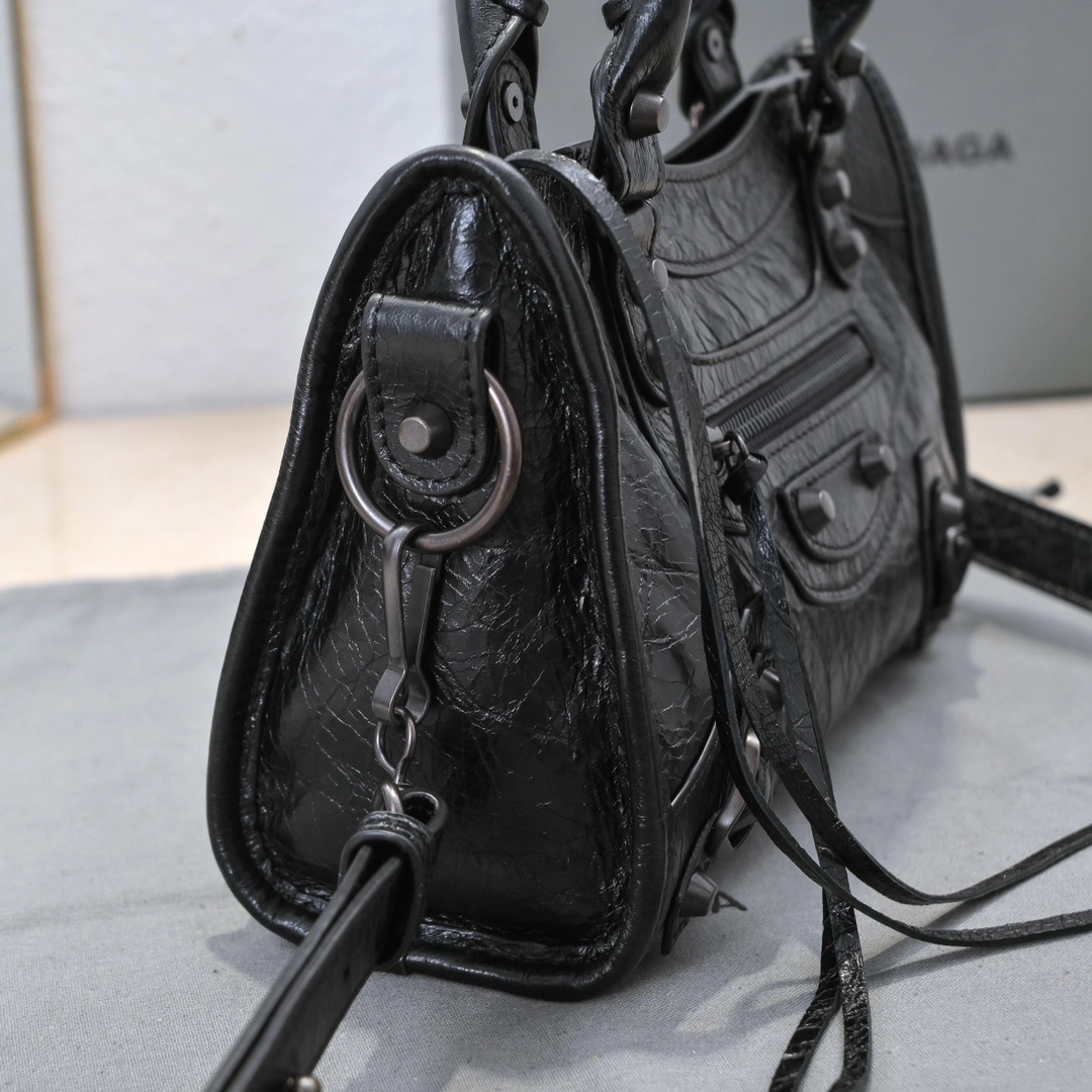 Balenciaga 2024 Lie City Studded Motorcycle Bag Bright 61007