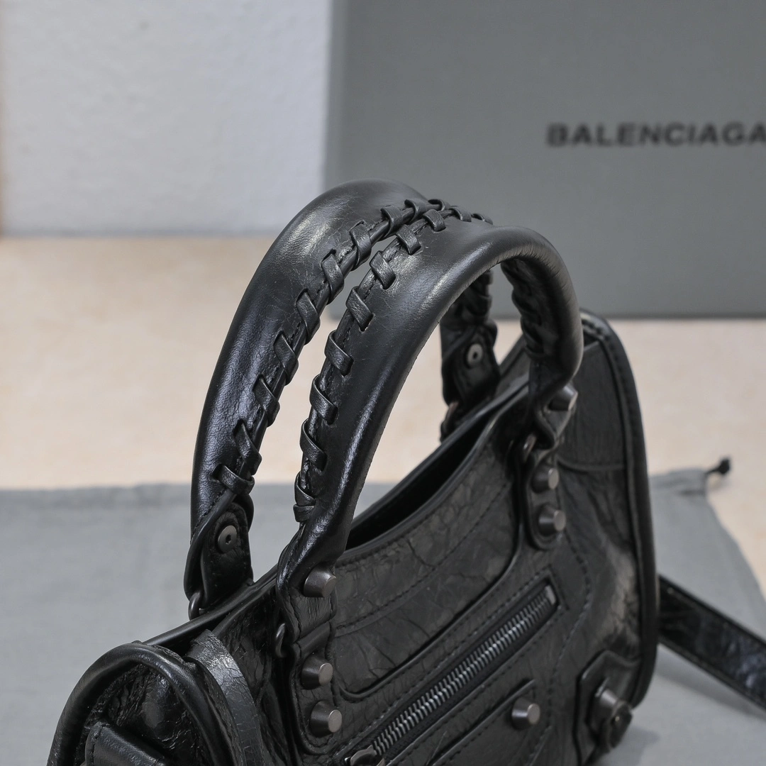 Balenciaga 2024 Lie City Studded Motorcycle Bag Bright 61007