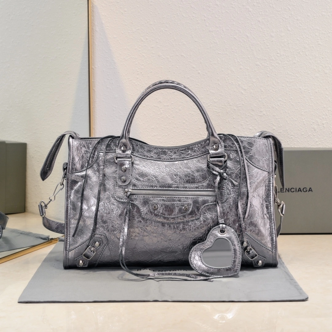 Balenciaga 2024 Lie City Vintage Motorcycle Bag Efficient 61078