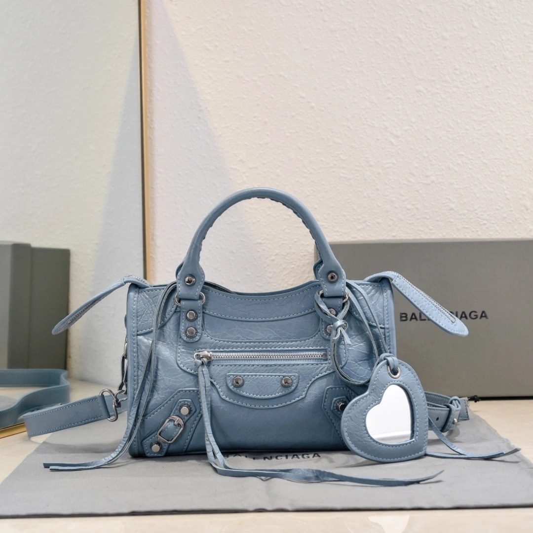 WellDesigned Balenciaga 2024 Lie City Vintage Motorcycle Bag 61017