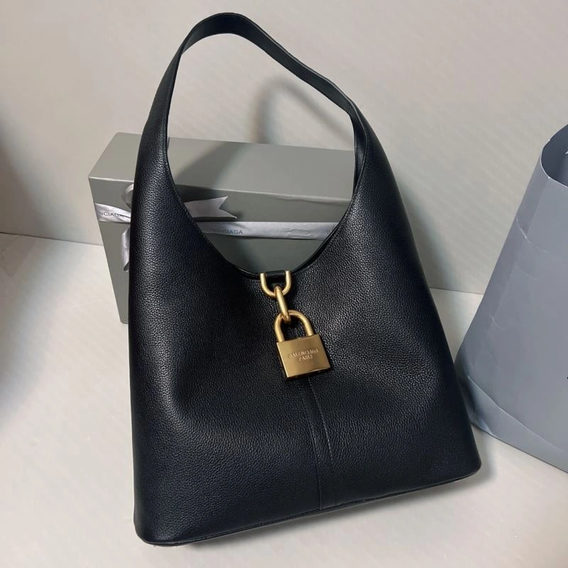 Resilient Balenciaga 2024 Lock Ornament  Hobo Bag 70061
