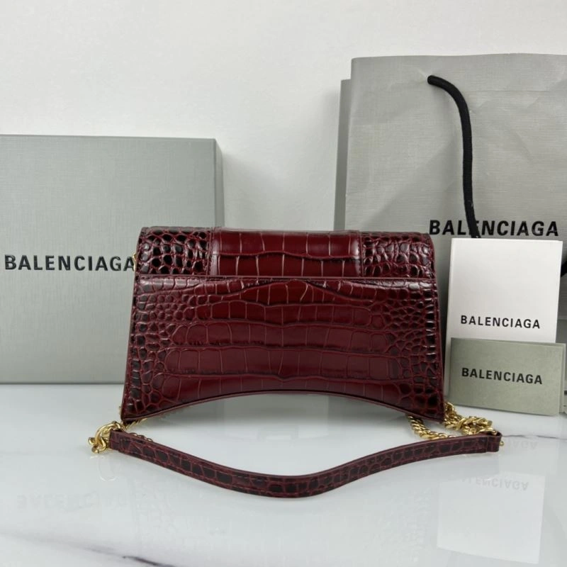 Balenciaga 23cm Hourglass B Chain Crossbody Bag - Iconic Half-Moon Design Soft 78648